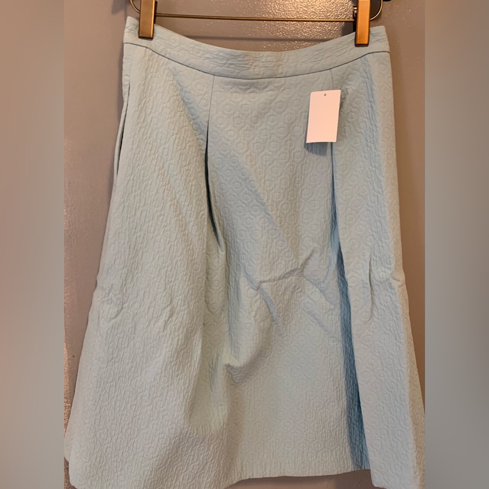 Chelsea28 Light Blue Textured Midi Skirt